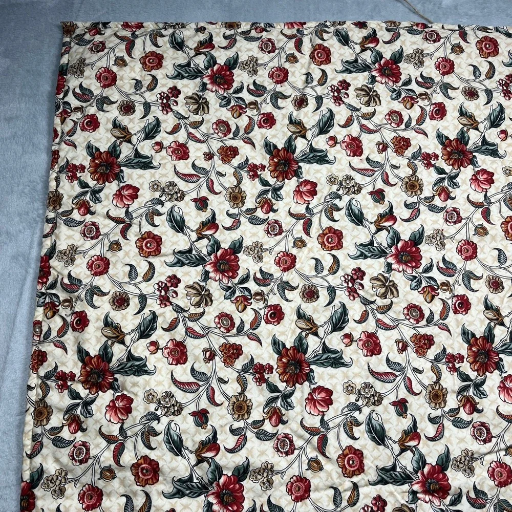 Handcrafted Bird Patchwork Tied Quilt 52x34 Green Gold Floral Reversable